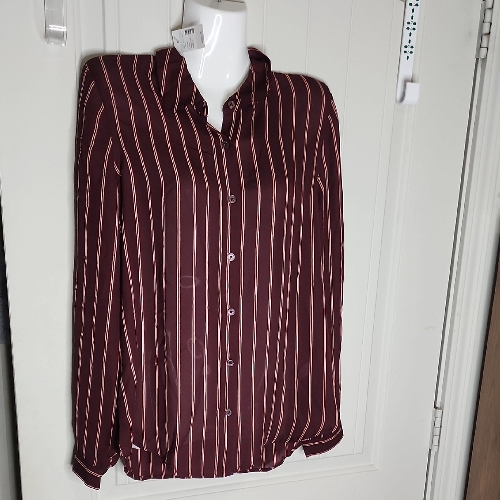 Striped Button-Up Blouse